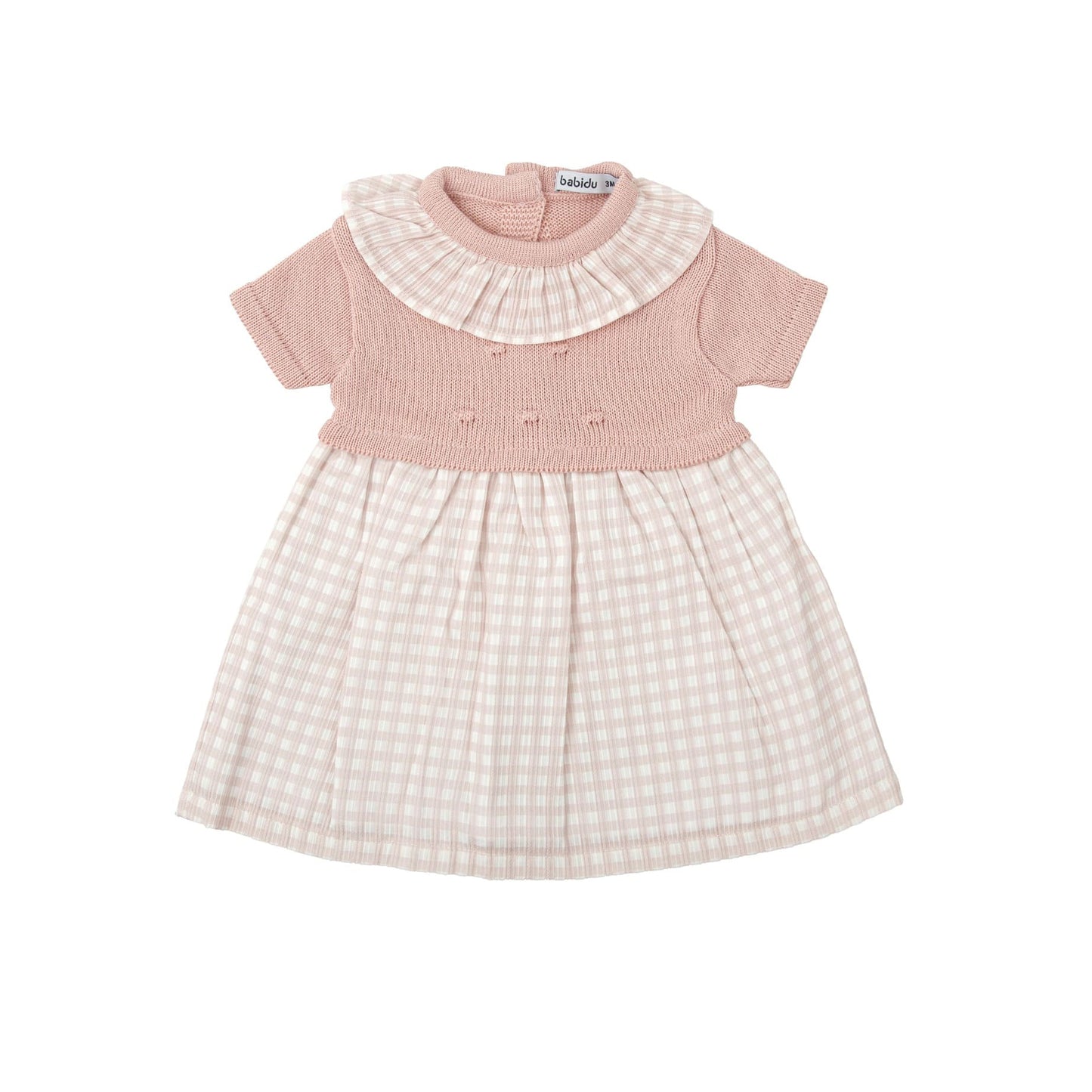 Vestido cuello volante punto burbujas Babidu
