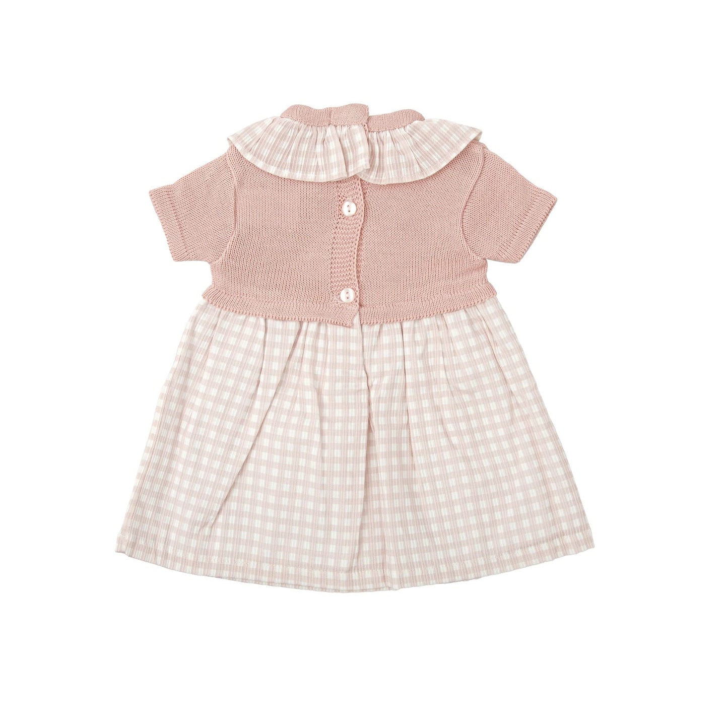 Vestido cuello volante punto burbujas Babidu