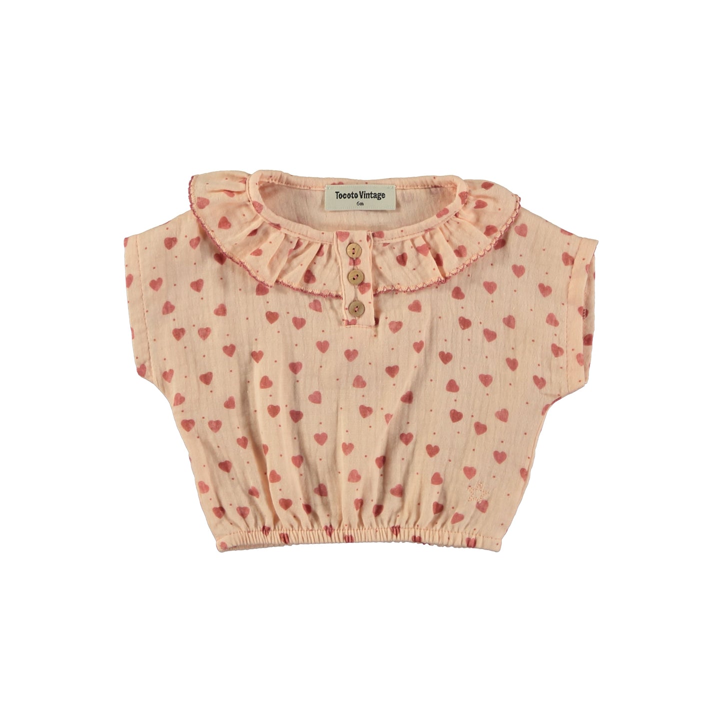 Blusa baby manga corta corazones Tocotó Vintage