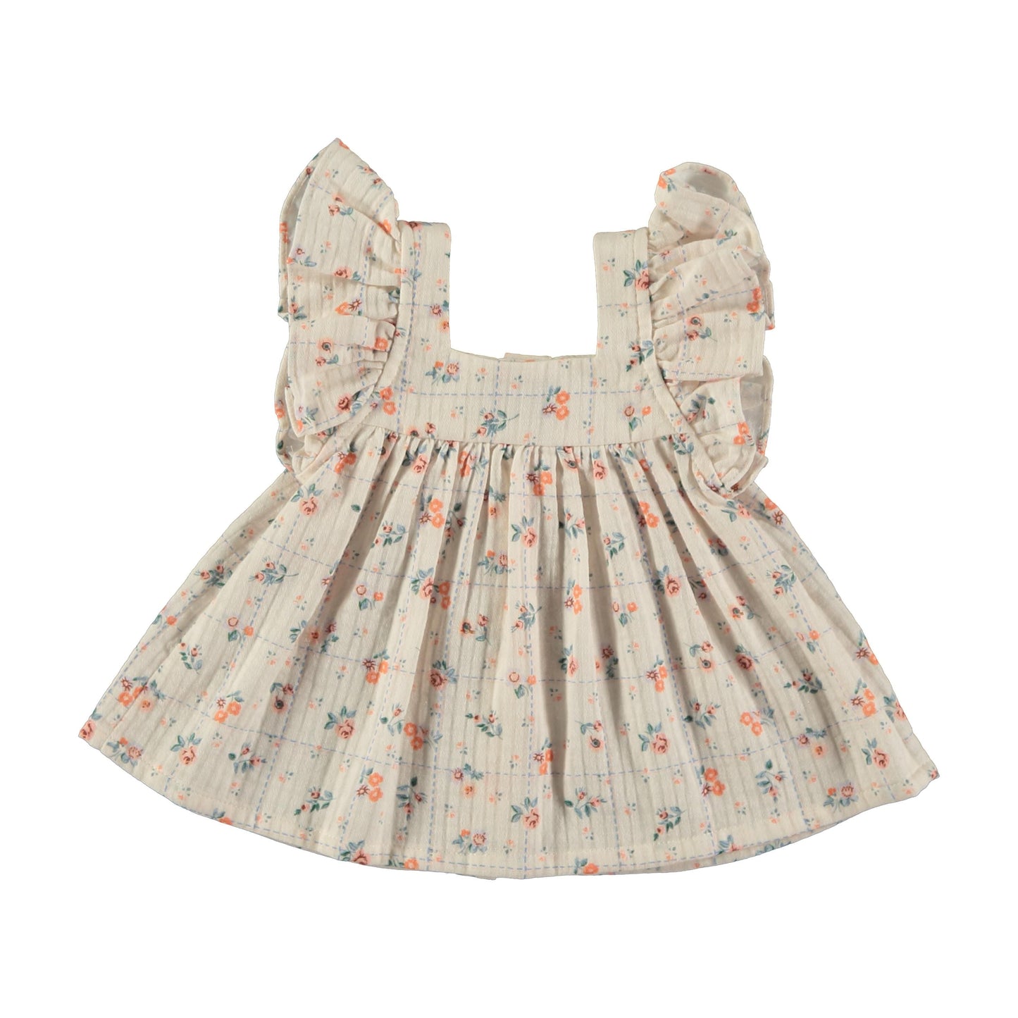 Blusa bebe cuadros y flores Vintage Tocotó