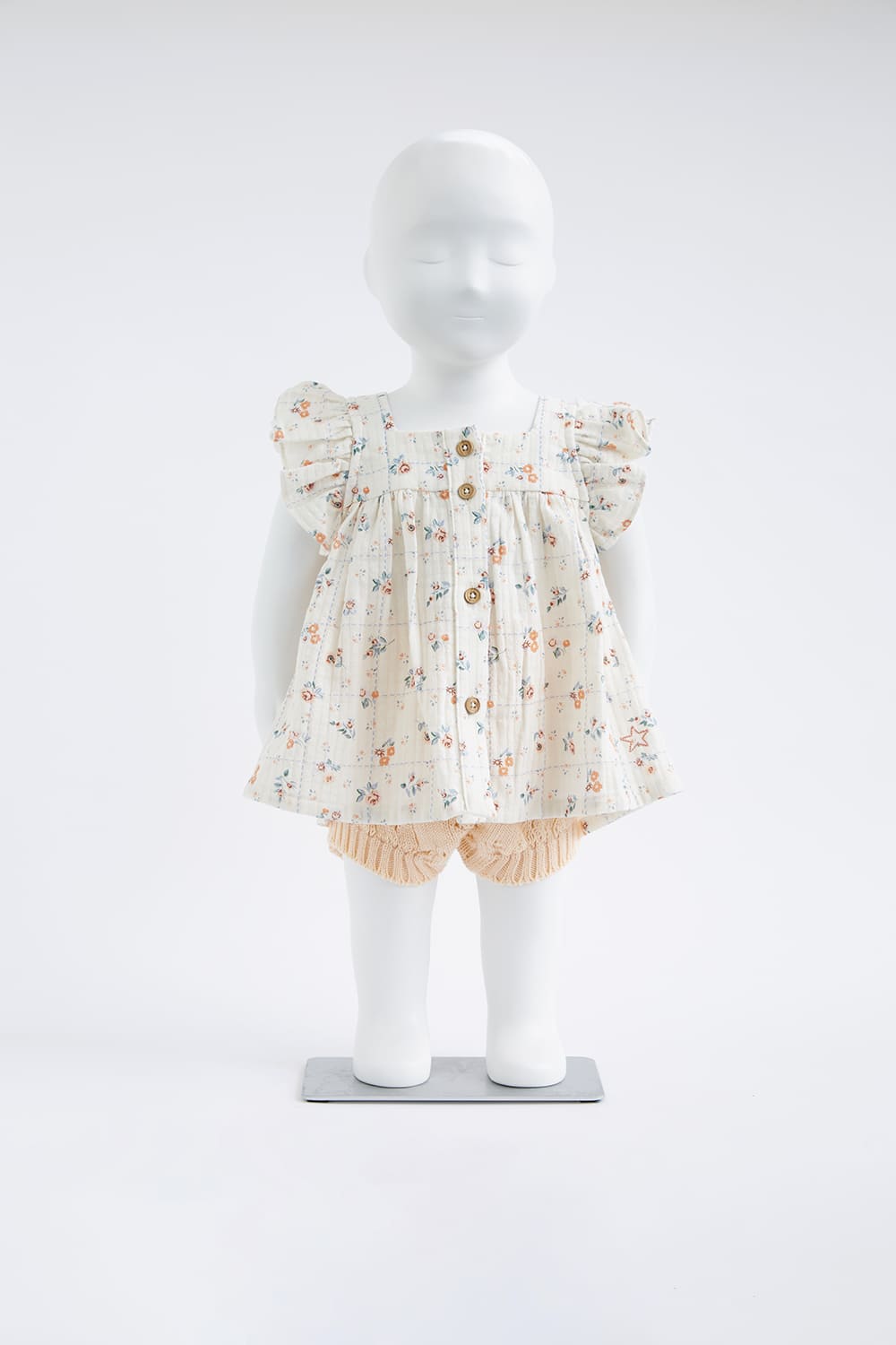 Blusa bebe cuadros y flores Vintage Tocotó