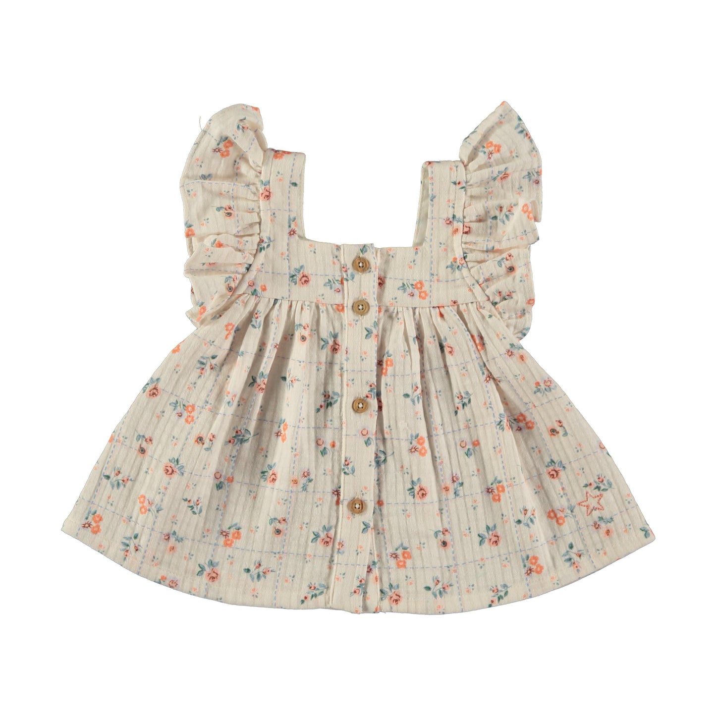 Blusa bebe cuadros y flores Vintage Tocotó