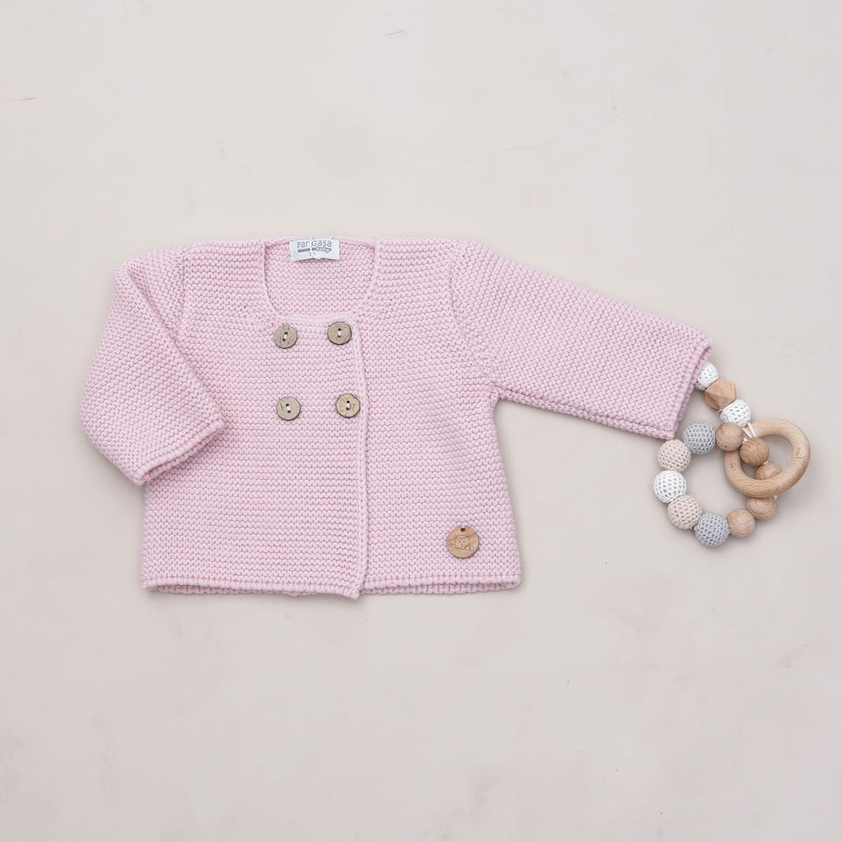 Chaqueta cruzada rosa empolvado Pangasa Baby