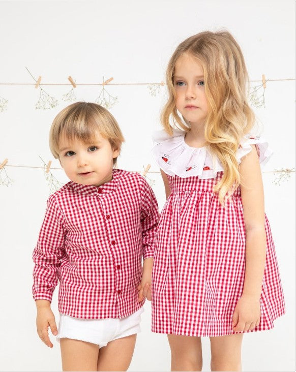Conjunto niño vichy rojo Paloma de la O
