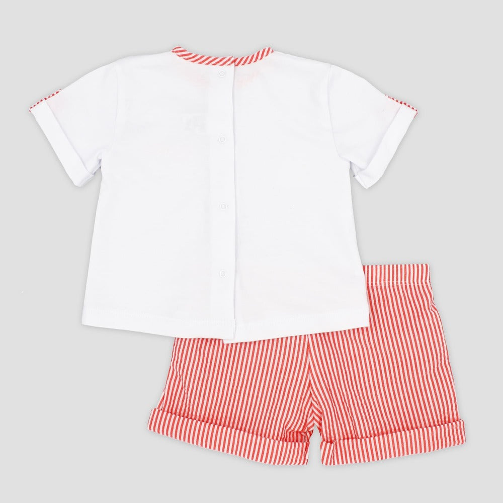 Conjunto niño rayas naranjas Rapife