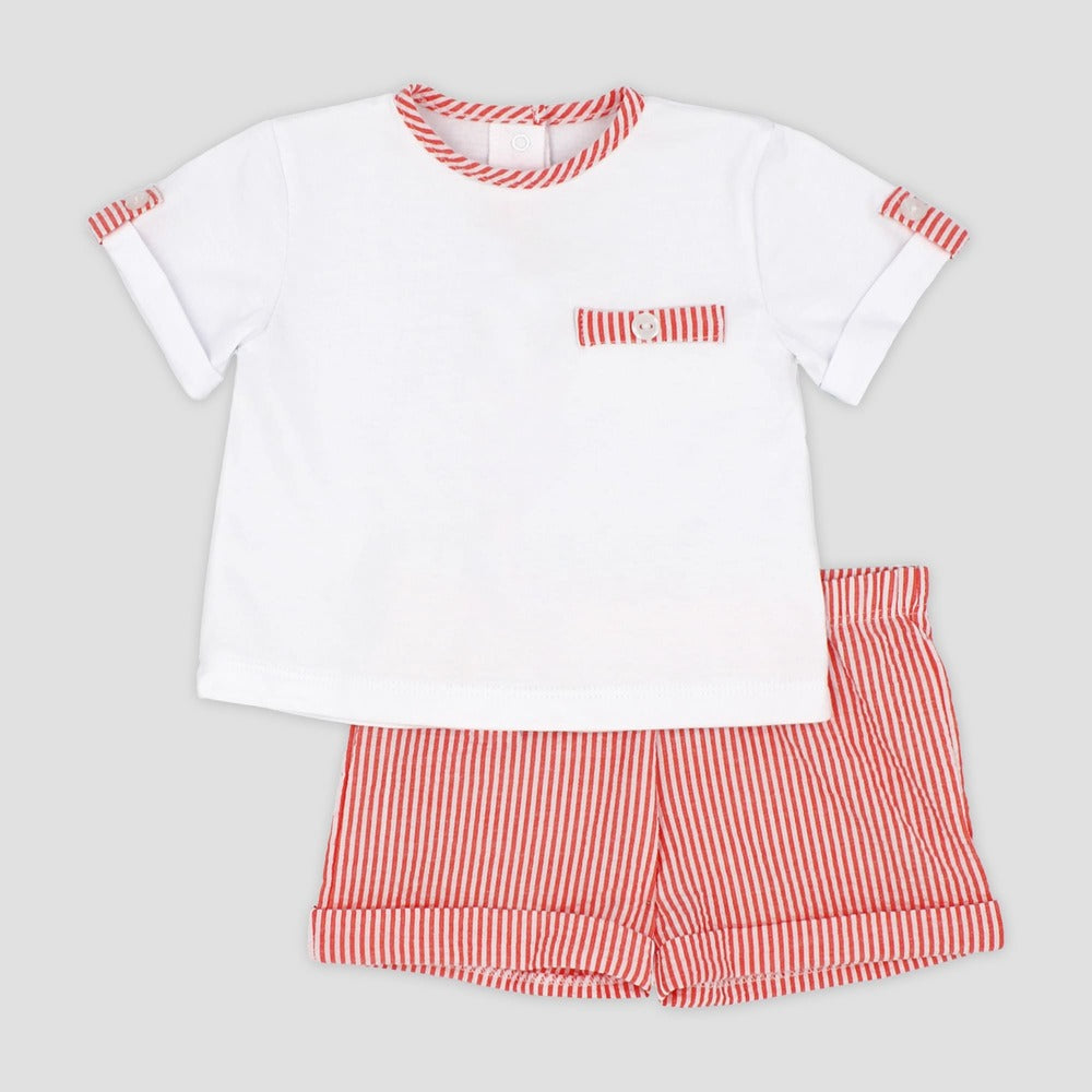 Conjunto niño rayas naranjas Rapife