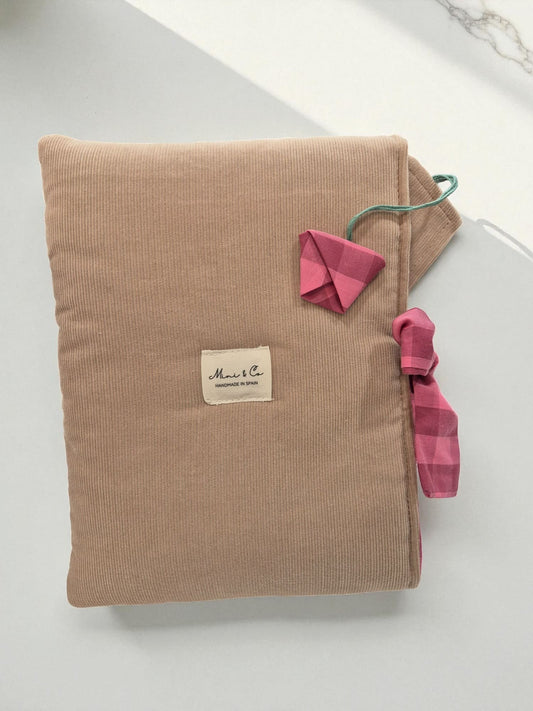 Funda de libro pana beige