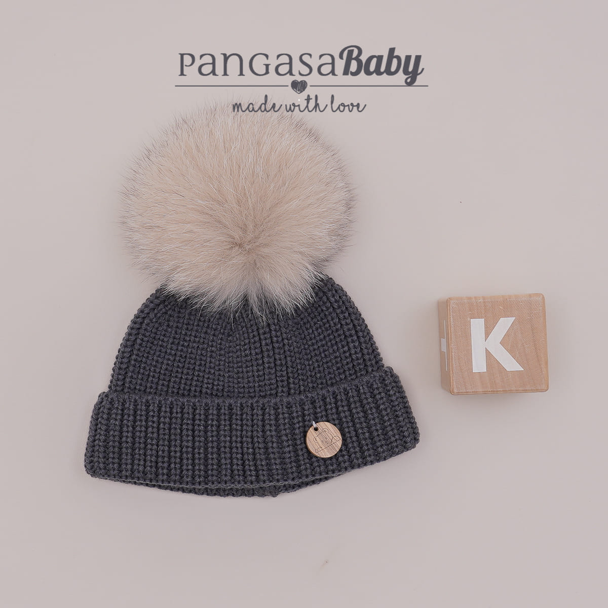 Gorro pompón marengo Pangasa Baby
