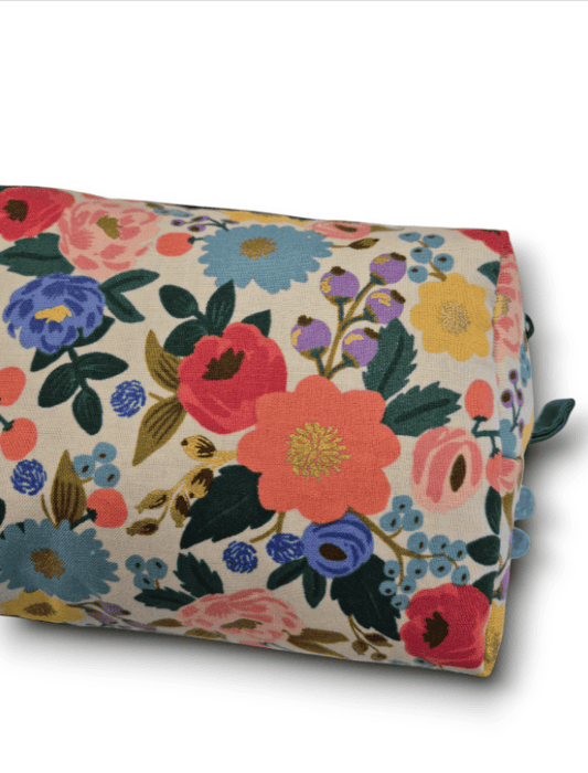 Neceser pequeño flores beige