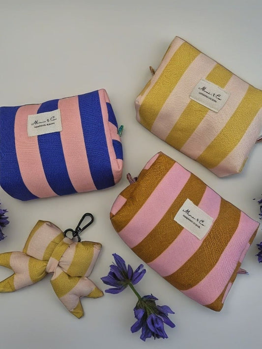 Neceser pequeño rayas amarillas