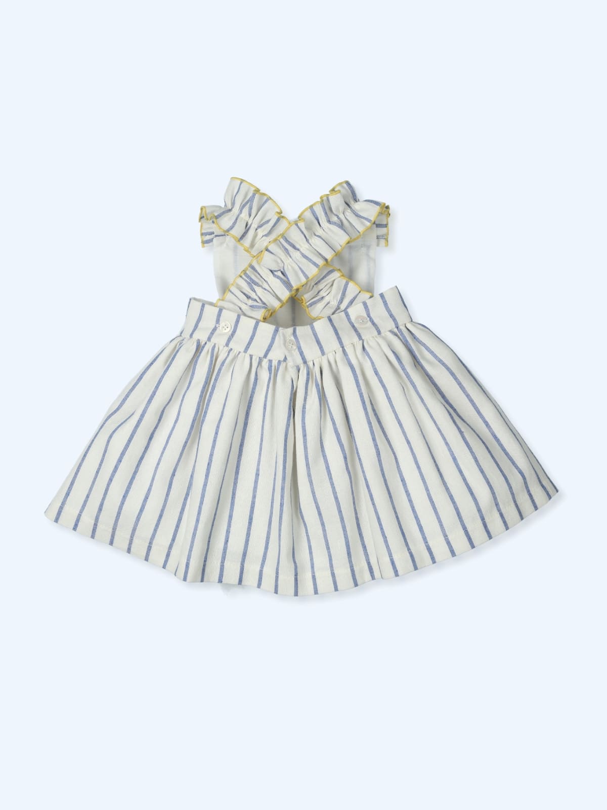 Vestido lino ECO rayas con lazo Mac Ilusión