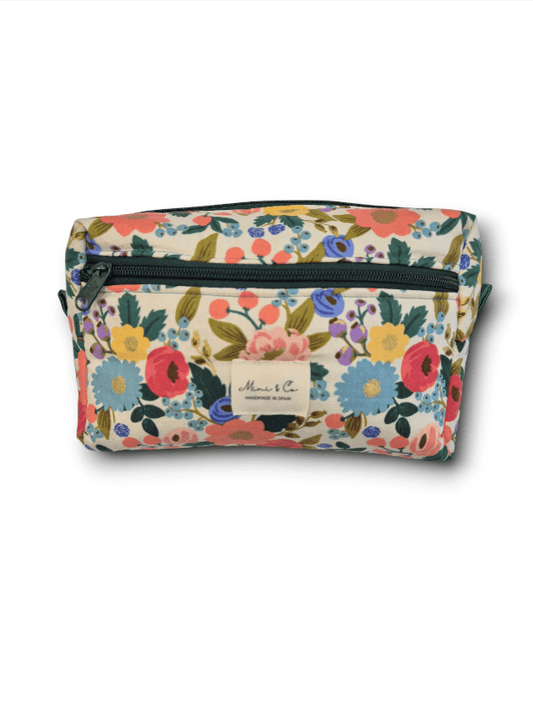 Neceser grande flores beige Mini and co