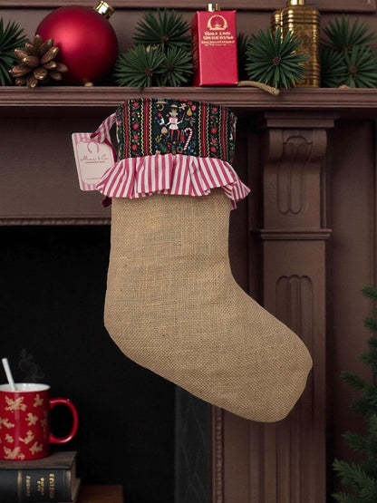 Bota navidad arpillera joy