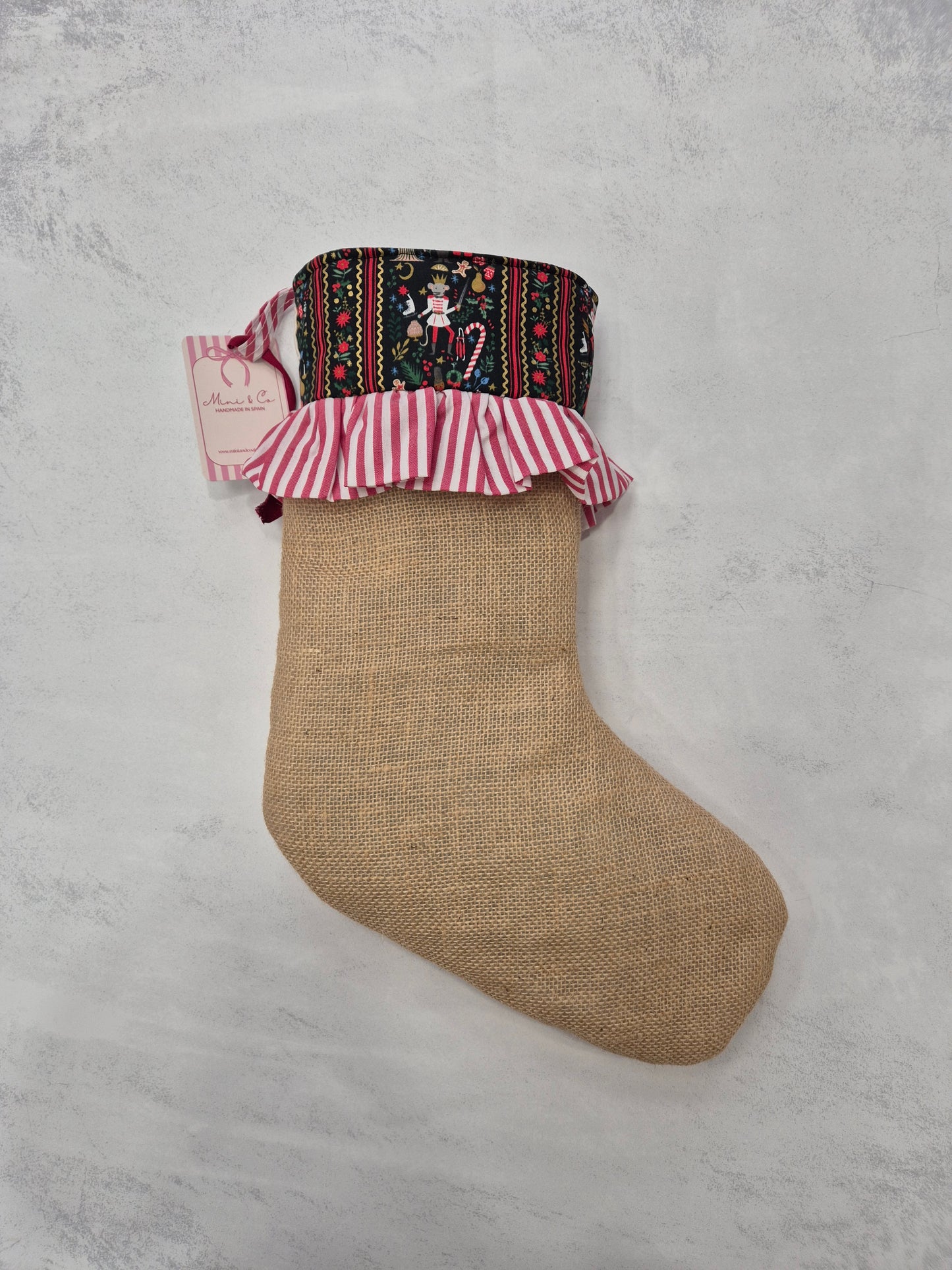 Bota navidad arpillera joy