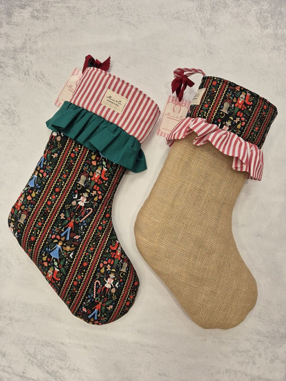 Bota navidad arpillera joy