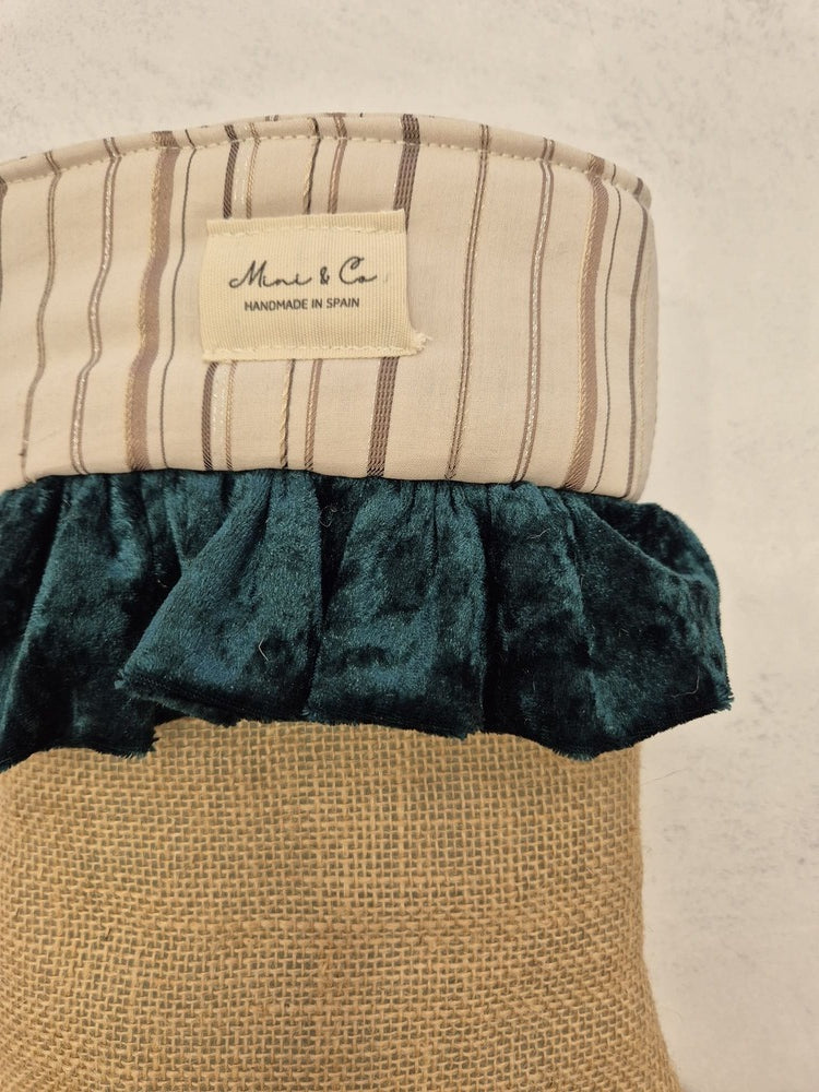 Bota navidad terciopelo verde