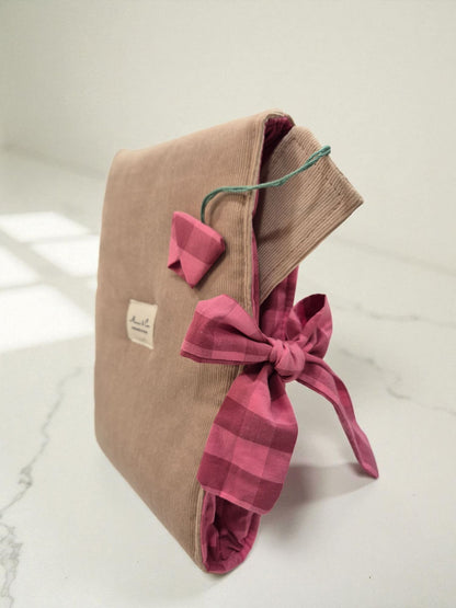 Funda de libro pana beige