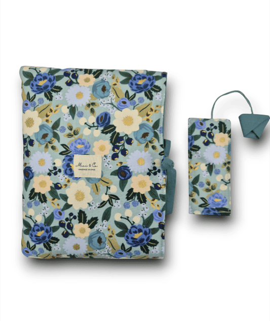 Funda libro flores azul Mini and co