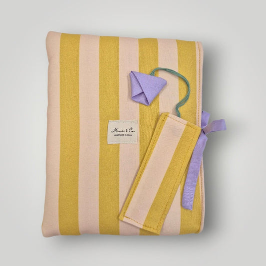 Funda libro rayas amarillas Mini and co