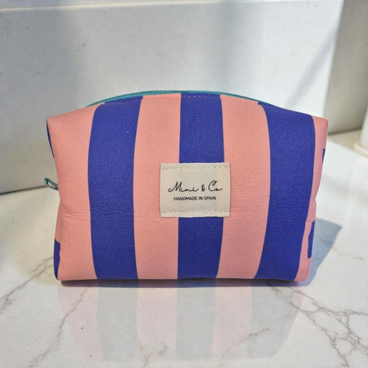 Neceser pequeño azul y rosa