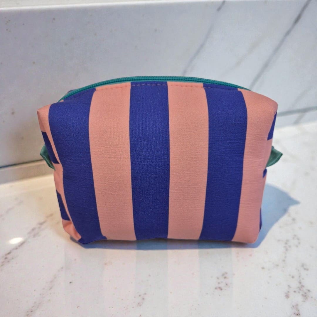 Neceser pequeño azul y rosa