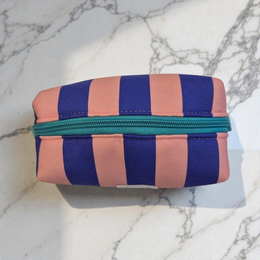 Neceser pequeño azul y rosa