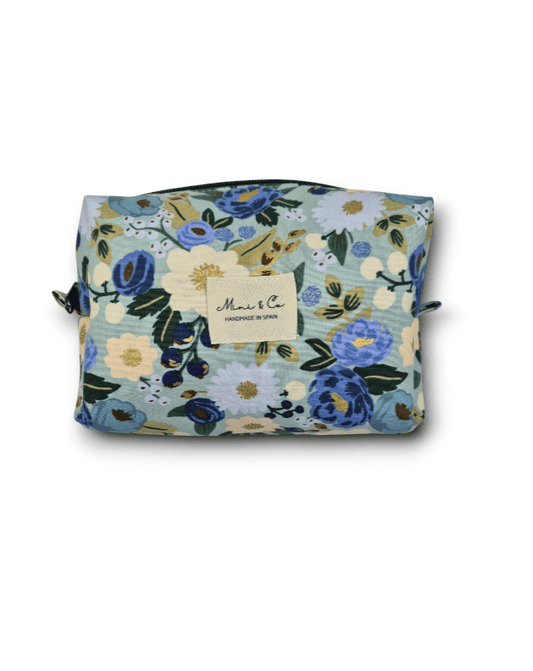 Neceser mediano flores azul Mini and co