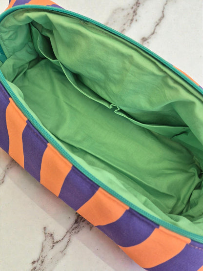 Neceser XXL rayas azul y rosa