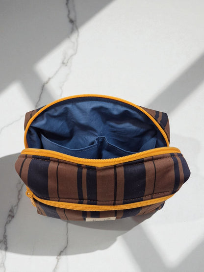 Neceser grande chocolate y marino