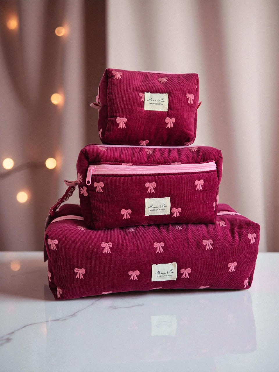 Neceser pequeño pana lazos